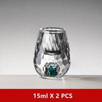 2 Pcs Crystal Shot Glasses Diamond Cutting 24K Gold Foil Small Wine Cup Luxury Spirits Liquor Glass Vodka Cup Baijiu Soju Cup 15-50ml white
