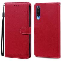 Mi 9 Lite dėklas Odinis atverčiamas dėklas Xiaomi Mi 9 dėklui Mi 9 Lite / Mi 9 SE telefono dėklas Xiaomi Mi9 se Mi 9se 9lite dėklui Funda For Mi 9 Lite tamsiai raudona spalva