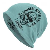 Goonies Never Say Die Skullies Beanies Caps For Unisex Women Unisex Street Winter Warm Knitting Hat Adult Pirate Skull Bonnet Hats Beanies Cap gray