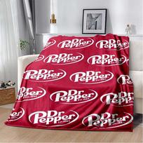 Dr Pepper Quote Flannel Blanket, Soft Throw with  Never Stand Between a Woman and Her Dr Pepper  Print, Cozy Bedding 75x90cm gray