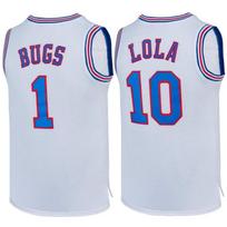 Filmas Space Jam Bugs #1 Lola Krepšinio Džersis Vyriškas Rankovė Tune Squad Kvėpuojantis Greitai Džiūstantis Sportinis Siuvimo Marškinėlis Baltas N17 4XL