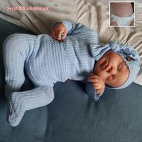 Realistiška rankų darbo tapyba plaukai Reborn miegantis lėlė LOULOU 49CM Vandeniui atsparus pilnas silikoninis kūnas Naujagimio lėlė Gali maudytis Tikroviškai atrodanti atgimusi lėlė Vaikiškas žaislas full silicone girl gray