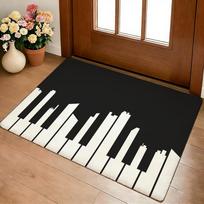 Muzikos natų ir pianino rašto grindų kilimėlis Jaukus flanelinis minkštas storas neslystantis kilimėlis svetainei, miegamajam, virtuvei Dekoratyviniai kilimai 50x80cm