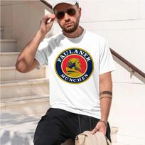 PAULANER MUNCHEN 2026 new fashion heavyweight hot selling retro printed pattern fun round neck Tshirt for daily comfort XL beige