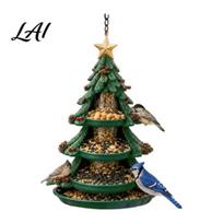 Cute Christmas Bird Feeder Decoration Snowman Hanging Feeder Resin Decorative Wild Weatherproof for Trees Ornament Garden Yard Patio Balcony, Christmas Tree