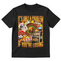 Casual Graphic Tee Unisex Casino Gambling Graphic T-Shirt 90s Meme Vegas Funny Poker Humor T-shirts Retro Slot Machine Lucky 777 Roule Unisex,gift,Top XXXL brown