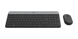 Logitech Slim Wireless Keyboard and Mouse Combo MK470 Tastatur RF Wireless Slowakisch Graphit (920-009264)