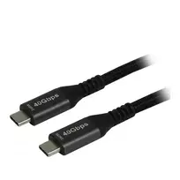 Synergy21 Kabel USB, C(St) => C(St), 2,0m, USB4.0, schwarz(Textil), 40G/5A, 240W, Gen 3x2, E-Marker Chip