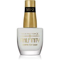 Max Factor Nailfinity Matte Top Coat viršutinis gelinio nagų lako sluoksnis , matinio efekto atspalvis 101 Velvet Curtain 12 ml