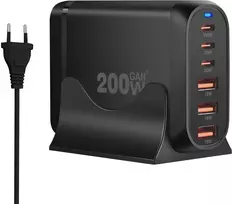 Įkroviklis Reagle GaN 3 USB-A 3 USB-C 200 W (RCHAR91)