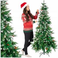 Dirbtinė kėninė eglė su sniegu, 180 cm, su stovu