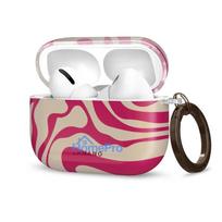 Tech-Protect Lamano futrālis Apple AirPods Pro 3 ar karabīni, Flamingo Bloom (rozā un bēšs)