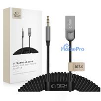 Tech-Protect Ultraboost AU04 Bluetooth 6.0 audio adapteris ar AUX 3.5 mm, pelēks