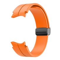 Silikoninis dirželis, skirtas Samsung Galaxy Watch 5/4 44mm 40mm Watch5 Pro 45mm magnetine sagtimi laikrodis 4 Classic 42mm 46mm Watch 5 Pro 45mm oranžinė