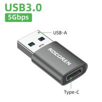 Rocoren USB Type C OTG Adapter USB C Male to USB 3.0 Female Cable Converters For Macbook Samsung S22 S20 Xiaomi 5Gbps Type-c OTG 3 Type C to USB Female