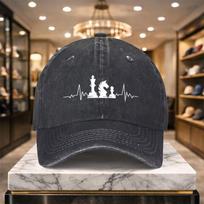 Chess Design Adjustable Casual Baseball Cap for Outdoor Activities and Everyday Wear One Size gray