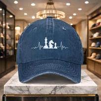 Chess Design Adjustable Casual Baseball Cap for Outdoor Activities and Everyday Wear One Size