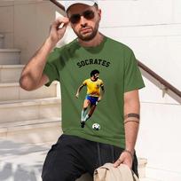 Socrates Brazil Legend 2026 fashion heavyweight hot selling retro printed pattern fun round neck T-shirt for daily comfort XXL beige