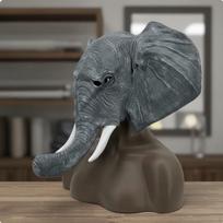 Visos galvos gyvūno galvos apdangalas suaugusiems Lateksinis kostiumas Šventės reikmenys suaugusiems, Helovinas, Elephant Mask gray