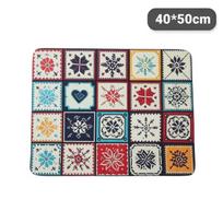 Bohemian Floral Kitchen Drying Mat Absorbent Non Slip Heat Resistant Countertop Dish Draining Pad For Home Kitchen Use 40x50cm black