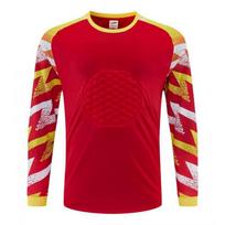 Goalkeeper Jersey Set Long Sleeve Soccer Training Uniform Adult Youth Football Goalie Kit S red