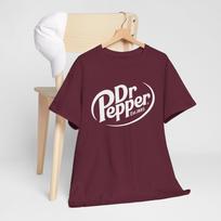 Dr Pepper Logo Tee | Soda Brand Graphic T-Shirt 2XL beige