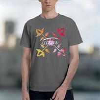 OXBOW 2026 fashion heavyweight hot selling retro printed pattern fun round neck T-shirt for daily comfort S gray