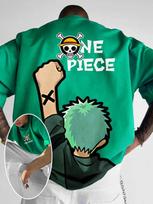 24/25 Latest Hot Selling Summer Y2K Anime Cartoon One Piece Luffy 3D Printed Adult and Children's T-shirt Comfortable Top 4XL blue