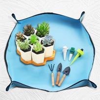 Gardening Mat Waterproof Oxford Planting Pad 75x75cm Soil Changing Work Mat for Home Garden mėlyna