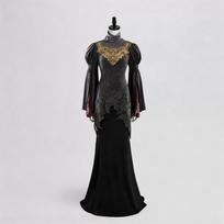 Dark Souls Fire Keeper Dress Cosplay Costume, Dark Anime Game Outfit for Halloween Performance XS black