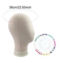 Mannequin Hat Head Canvas Wig Stand Holder Suede Ornament Easy Assembly Suitable 23 Inch