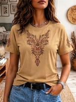 Best-Selling Women's Casual Fashion T-Shirt: Black Angel Wings Print Round Neck Short Sleeves Trendy Streetwear Top L