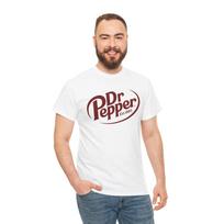 Dr Pepper Logo T-Shirt | Soda Brand Graphic Tee L beige
