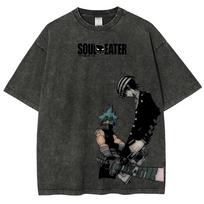 Soul Eater Anime Gerbėjas Skalbti Marškinėliai Visų Metų Drabužiai Asmeniški Drabužiai Oversize Unisex Aukštos Kokybės Karštas Produktas Poroms M black