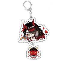 Hot Anime Luxiem VTuber Vox Akuma Mysta Rias Cartoon Keychain Student School Bag Itabag Keyrings Cosplay Fans Gifts black