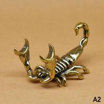 Brass Lobster Scorpion Shaped Pen Holder Ornament Vintage Perfect For Home Office Desk Study Table Decor Display brown
