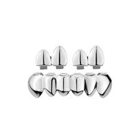 JAG-130-2 Halloween Cosplay Hot Selling Dental Accessories for Set Smooth Diamond Bezel Setting Trendy Men's Versatile Hollow white