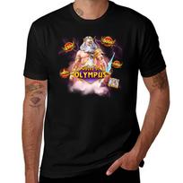 Casino slot machine Gates of Olympus TShirt Gym Wear Breathable Short Sleeve Tee S brown