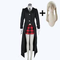 Maka Albarn Cosplay Anime Soul Eater Costume Adult Women Skirt Gloves Uniform Suit Halloween Party Role Play Outfit Maka Cos wig L black