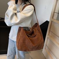 Large Capacity Velvet 2026 Hot Selling Tote Bag Zipper Solid Color Popular Fashion Handbag Soft Simple Commuting Shoulder Bag