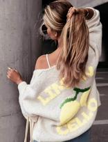 Knitted cardigan hot-selling cardigan women's knitted sweater long-sleeved temperament sweater jacket autumn and winter knitted jacket XL black