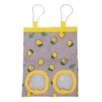Pet Hanging Hay Feeder Bag with Holes Lemon Pattern Small Animal Hay Feeding Bag for Rabbit Guinea gray