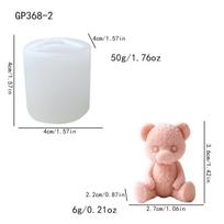 Teddy Bear Silicone Mold for Aroma Diffuser, Rose-Holding Bear Design for Cake and Pudding white