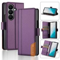 For Samsung  Galaxy Z Fold 8 Ultra Z Fold 8 7 6 5 4 Luxury Business Leather Case With Wallet Magnetic Flip With RFID Back Cover Galaxy Z Fold7 violetinė