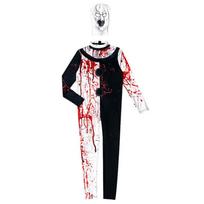Halloween costume, broken soul cosplay clown Santa Claus, horror hood tights play costume M black