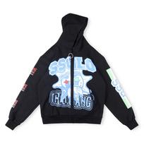 Glo Gang Trendy Unisex Hooded Sweatshirt with Embroidered Logo Medium