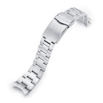 Orient MiLTAT 22mm Oyster Bracelet SS221820B115 Brushed Stainless Steel Metal Watch Band V-Clasp Push-Button Flip-Lock for Sports Kamasu Mako3 white