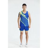 Track Field Training Suit Kids Adults Breathable Running Sportswear Competitions XXL blue