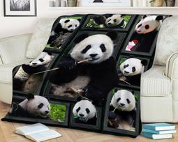 Panda beauty blanket - fleece blanket 75x90cm black