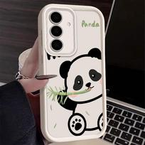 Panda Phone Case Samsung Galaxy S25 S22 S21 S24 S20 S23 FE Note 20 Plus Ultra A35 A15 A25 A55  Simple Phone Case Anti-fall Tide A15 gray
